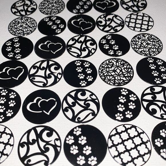 25-Piece Black Metal Circle 22mm Floating Locket Jewelry Making Craft Supplies - Picture 6 of 7